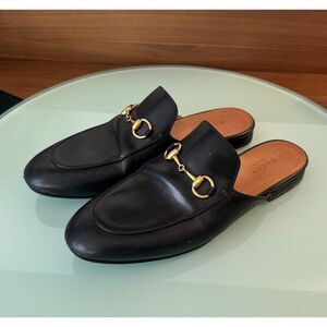 Gucci Princetown Leather Mules with Horsebit – Black – Size 37.5